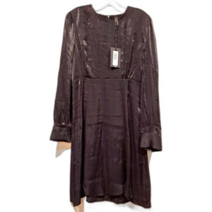 Y.A.S. Yasshine LS Short Dress long sleeve cuffed black shimmery sz L party NWT